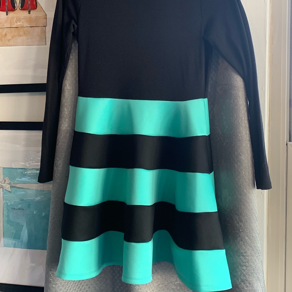 Tiffany blue and black cocktail dress